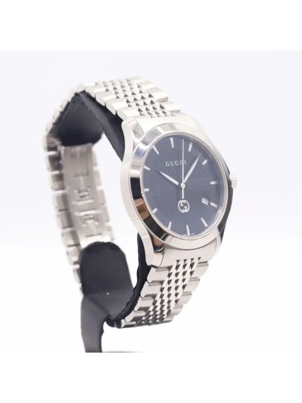 Gucci Timeless 126.4 Quartz Date Black Dial Watches Nam Watch